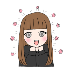 [LINEスタンプ] 女の子。(ロング)