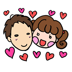 [LINEスタンプ] あっくんとほっぺちゃん