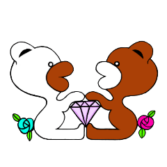 [LINEスタンプ] crystal♢﻿twin♢﻿bears 【文字なし編】