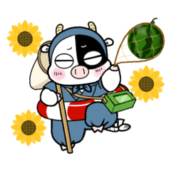 [LINEスタンプ] 忍者のうしまろ3(夏でござる編)