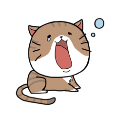 [LINEスタンプ] 顔のでかい猫とたまに顔のでかい犬