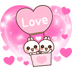 [LINEスタンプ] ❤️らぶうさ❤️イチャラブ❤️桃きゅん❤️