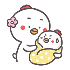 [LINEスタンプ] ニワトリのブさんとブちゃん 第二弾！