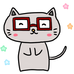 [LINEスタンプ] 赤茶のメガネをかけたにゃんこ(文字無し)
