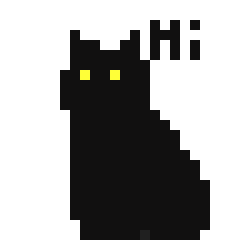 [LINEスタンプ] 低解像度なくろねこ