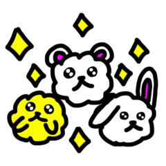 [LINEスタンプ] わたぐま＆わたうさ＆わたぴよ かわいい毎日