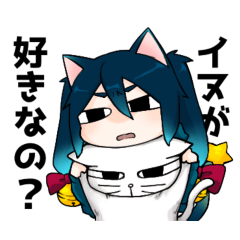 [LINEスタンプ] 白いねこと少女ネコ