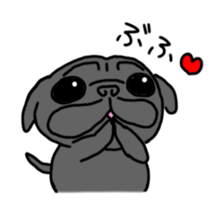 [LINEスタンプ] 黒パグこりき（よく使う）