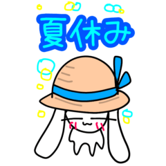 [LINEスタンプ] デカミミうさっぎ 夏バージョン