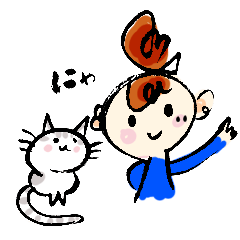 [LINEスタンプ] 優しい女の子と猫