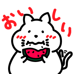 [LINEスタンプ] 水をのみすぎたネコ（特に夏）