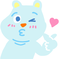 [LINEスタンプ] ちょけてる水色の元気くまちゃん