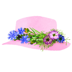 [LINEスタンプ] 花飾りの帽子