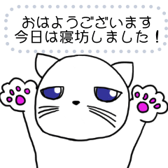 [LINEスタンプ] タレ目ねこ(白)