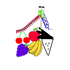 [LINEスタンプ] すべり台にしあごフルーツ