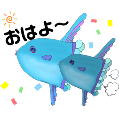 [LINEスタンプ] happy art★マンボウ君の日常編