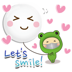 [LINEスタンプ] 笑顔にカエル♡毎日言葉『let's smile！！2』の画像（メイン）