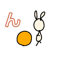 [LINEスタンプ] うさぎとバランスボール ひらがな②の画像（メイン）