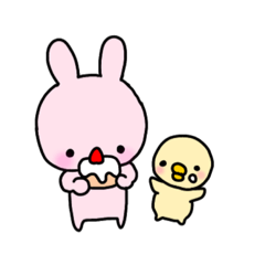 [LINEスタンプ] うさぎ と  ひよこの画像（メイン）