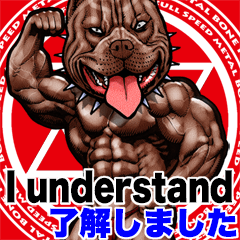 [LINEスタンプ] 筋肉マッチョアニマル 英語＆日本語 Big