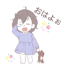 [LINEスタンプ] 可愛い女の子とぬいぐるみ