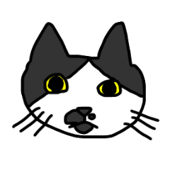 [LINEスタンプ] 白黒猫の顔