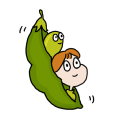 [LINEスタンプ] 人と豆