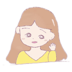 [LINEスタンプ] ロングヘア            女の子