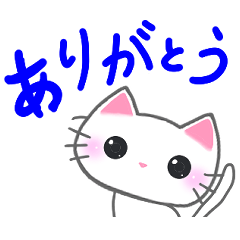 [LINEスタンプ] 文字が出てくる白猫スタンプ