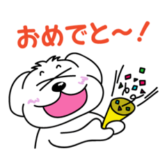 [LINEスタンプ] しろいぬの日常2 〜おめでとう！〜