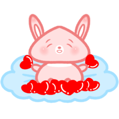 [LINEスタンプ] ふんわりとした雲の中のウサギグット