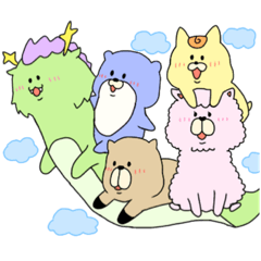 [LINEスタンプ] アニマルハーフ×ほぼりゅう