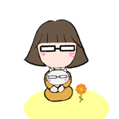 [LINEスタンプ] 敬語 かわいいメガネちゃんの毎日