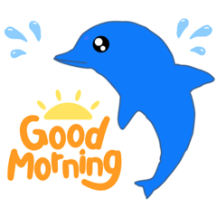 [LINEスタンプ] Dolphin greetings 1 イルカ 英語の挨拶の画像（メイン）