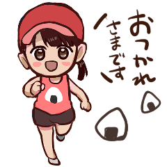 [LINEスタンプ] 陸上女子（省スペース）