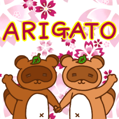 [LINEスタンプ] ARIGATO 狸から有難う