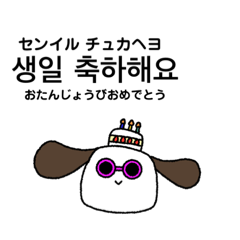 [LINEスタンプ] かんこくうまれのいぬさんりたーんずの画像（メイン）