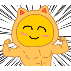 [LINEスタンプ] にこにこニャンコマン