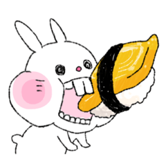 [LINEスタンプ] もぐもぐうさうさ