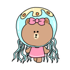 [LINEスタンプ] BROWN＆FRIENDS＆SEA CREATURES(海の生き物)