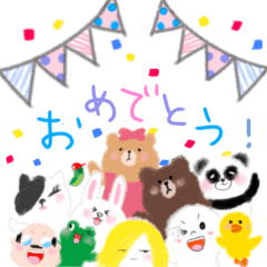 [LINEスタンプ] 水彩画タッチのBROWN ＆ FRIENDS