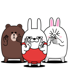 [LINEスタンプ] デカ 擦れうさぎ ＆ BROWN ＆ FRIENDS