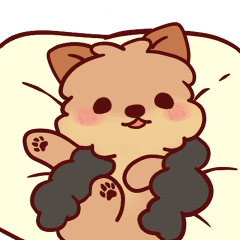 [LINEスタンプ] 茶色の犬(夏)