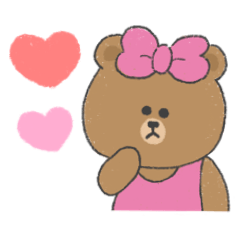 [LINEスタンプ] BROWN ＆ FRIENDS 可愛いクレヨン風スタンプ