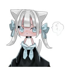 [LINEスタンプ] 白髪ツインテ猫チャン⁉️