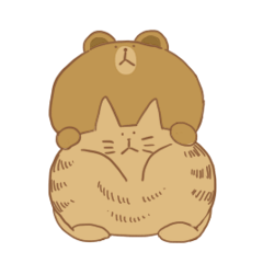 [LINEスタンプ] モフモフ x BROWN