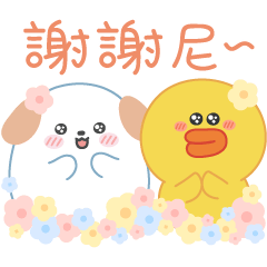 [LINEスタンプ] 雲犬ハビビとブラウン＆フレンズ