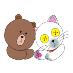 [LINEスタンプ] BROWN ＆ FRIENDS + ぬいシャム