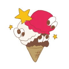 [LINEスタンプ] くりんくりん ICE CREAM