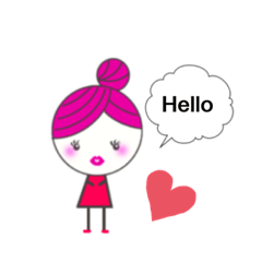 [LINEスタンプ] Colorful hair miel-chan